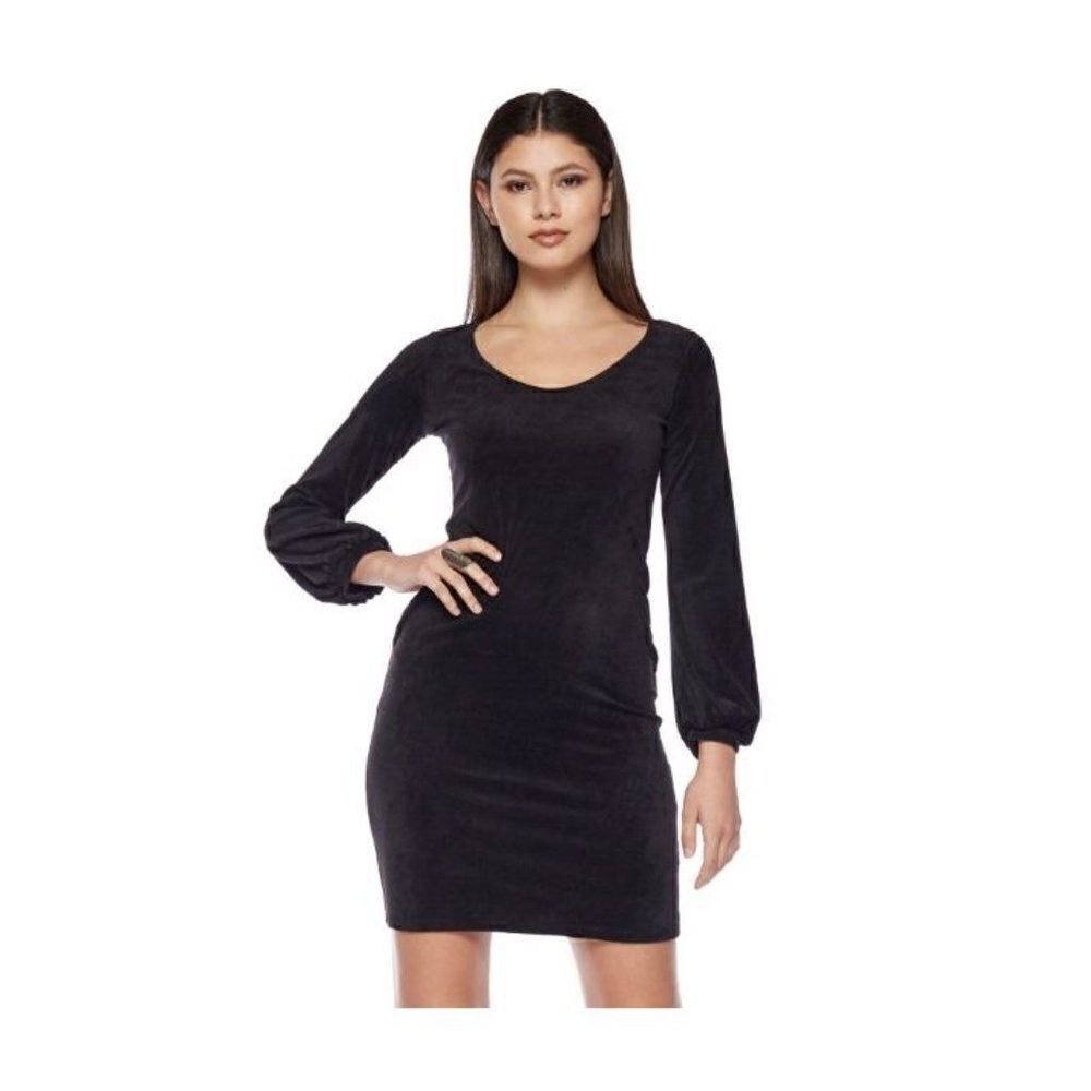 Viereck Womans Lucien Short Dress Size XL Black Velour Soft No wrinkle NWT